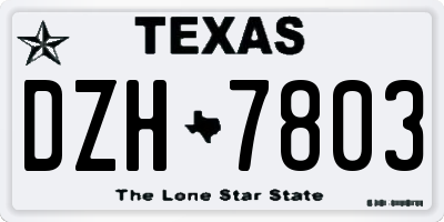 TX license plate DZH7803