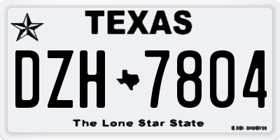 TX license plate DZH7804