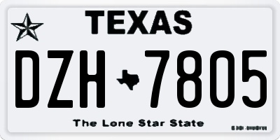 TX license plate DZH7805