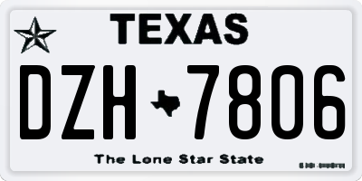 TX license plate DZH7806
