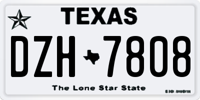 TX license plate DZH7808
