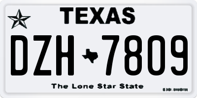 TX license plate DZH7809