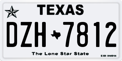 TX license plate DZH7812