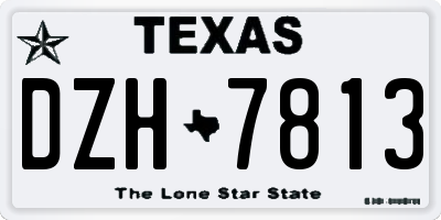 TX license plate DZH7813