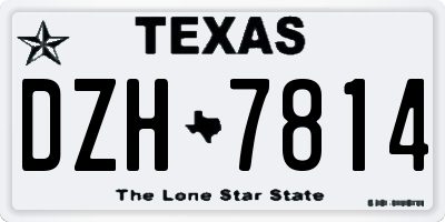 TX license plate DZH7814