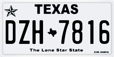 TX license plate DZH7816