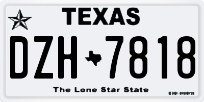 TX license plate DZH7818