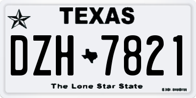 TX license plate DZH7821