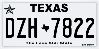 TX license plate DZH7822