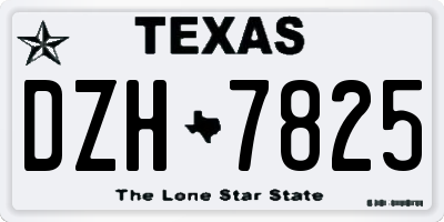 TX license plate DZH7825