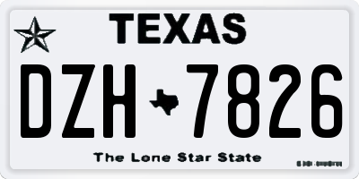 TX license plate DZH7826