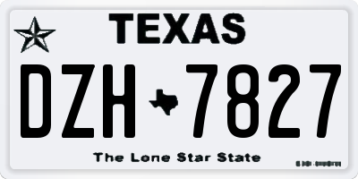 TX license plate DZH7827