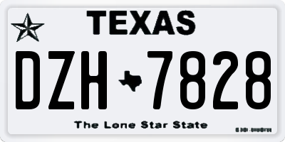 TX license plate DZH7828