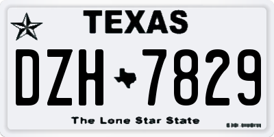 TX license plate DZH7829