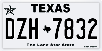 TX license plate DZH7832
