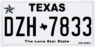 TX license plate DZH7833