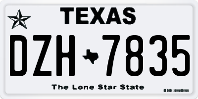 TX license plate DZH7835