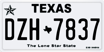 TX license plate DZH7837