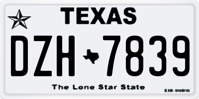 TX license plate DZH7839