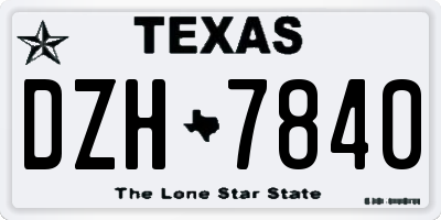 TX license plate DZH7840
