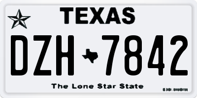 TX license plate DZH7842