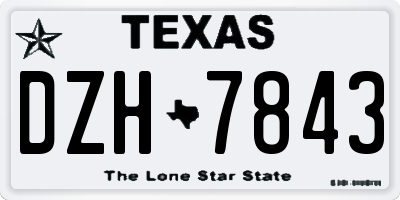 TX license plate DZH7843