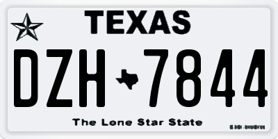 TX license plate DZH7844