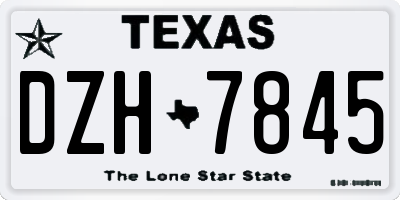 TX license plate DZH7845