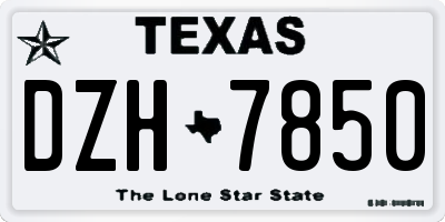 TX license plate DZH7850
