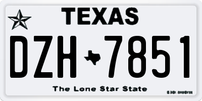 TX license plate DZH7851