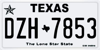 TX license plate DZH7853