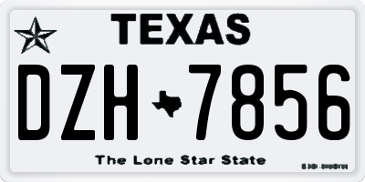 TX license plate DZH7856