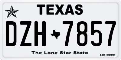TX license plate DZH7857