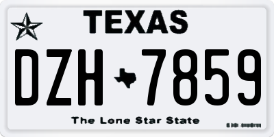 TX license plate DZH7859
