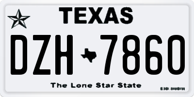 TX license plate DZH7860