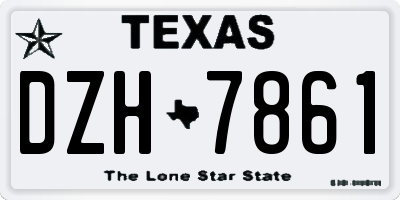 TX license plate DZH7861