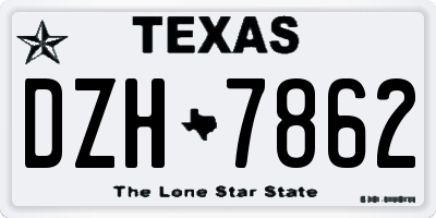 TX license plate DZH7862