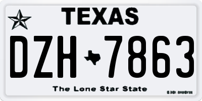 TX license plate DZH7863