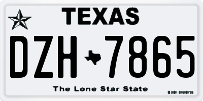 TX license plate DZH7865