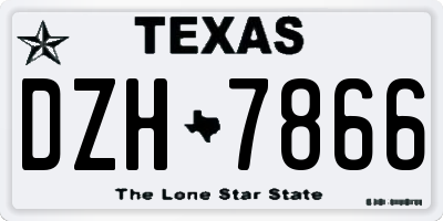TX license plate DZH7866