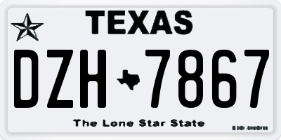 TX license plate DZH7867