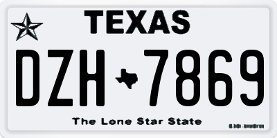 TX license plate DZH7869
