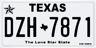 TX license plate DZH7871