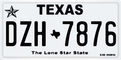 TX license plate DZH7876