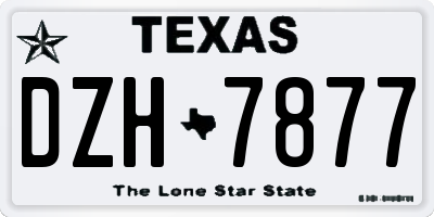 TX license plate DZH7877