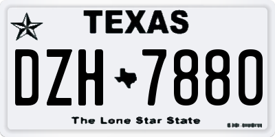 TX license plate DZH7880