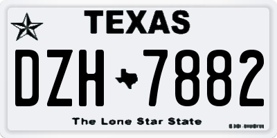 TX license plate DZH7882