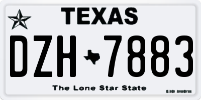 TX license plate DZH7883