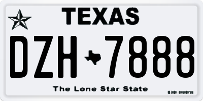 TX license plate DZH7888