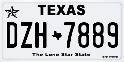 TX license plate DZH7889